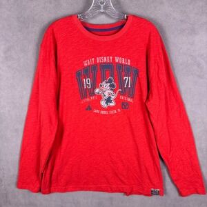 Walt Disney World Parks Mens Red Long Sleeve Mickey Heritage Tee T Shirt L
